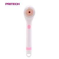 PRITECH USB Rechargeable IPX7 Waterproof  Long handle Electric Rotating Back Shower Bath Brush with Massage Head