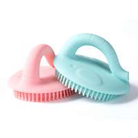 High quality FDA silicone material non-slip grip body bath brush for baby shower